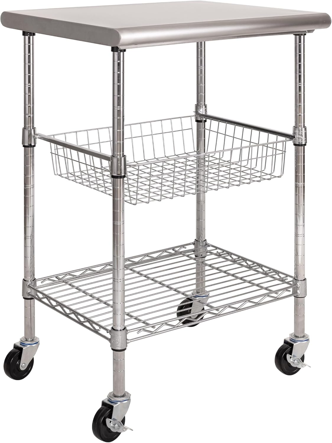 Kitchen Baking Island - Carrello da Lavoro Commerciale in Acciaio