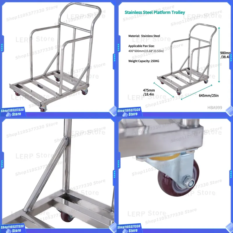 Kitchen Baking Trolley - Carrello da Cucina in Acciaio Inox