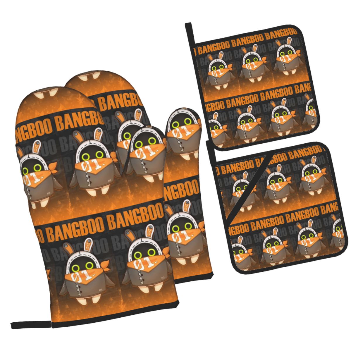 Kitchen Baking Zone - Set di 4 Guanti da Forno