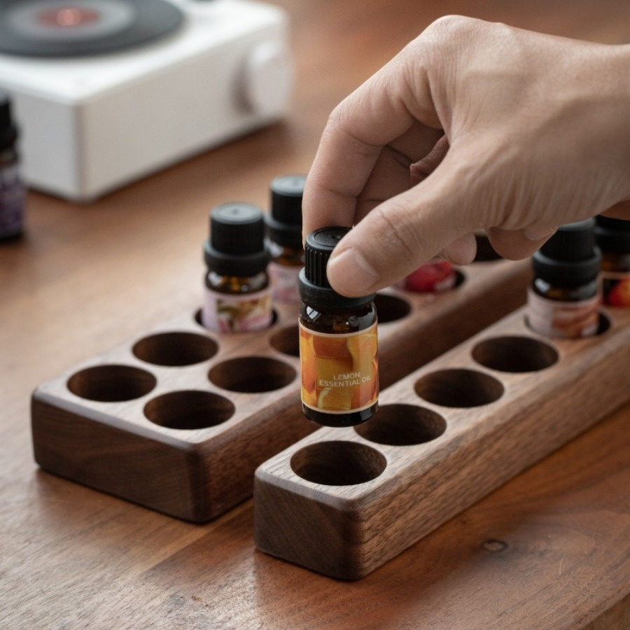 Kitchen Baking Essentials - Scaffale per cosmetici in legno di