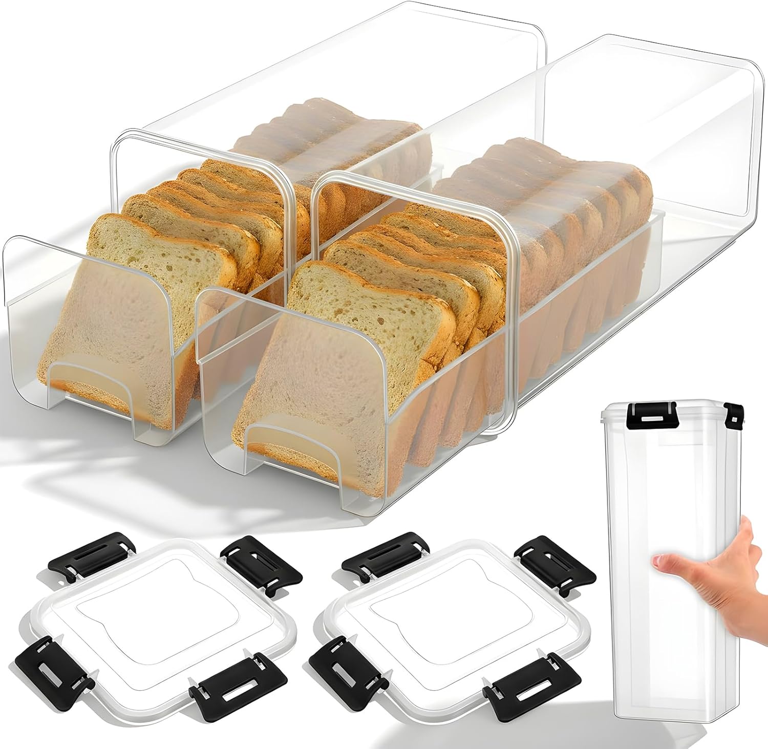 Kitchen Baking Tray - Contenitore per Pane con Coperchio Ermetico,
