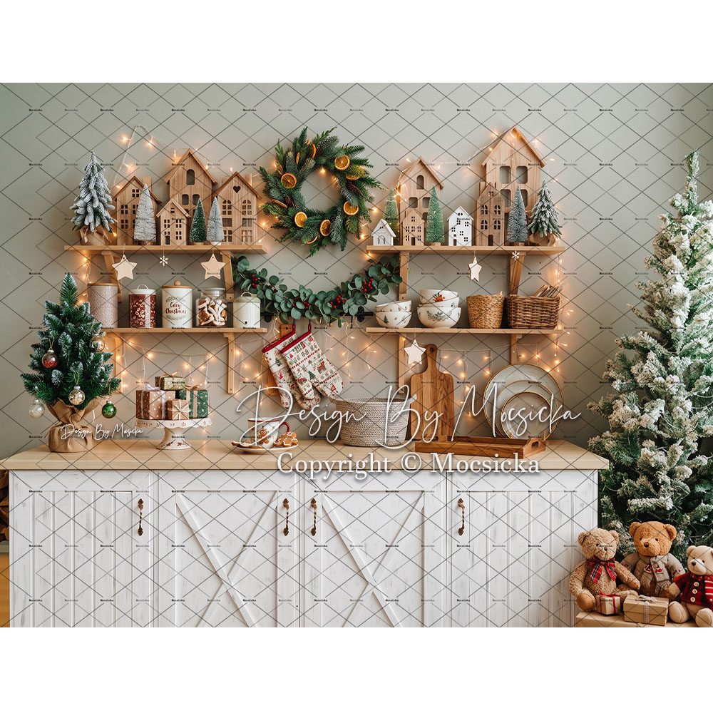 Kitchen Baking Background - Mocsicka Sfondo Fotografico Natalizio con Pan